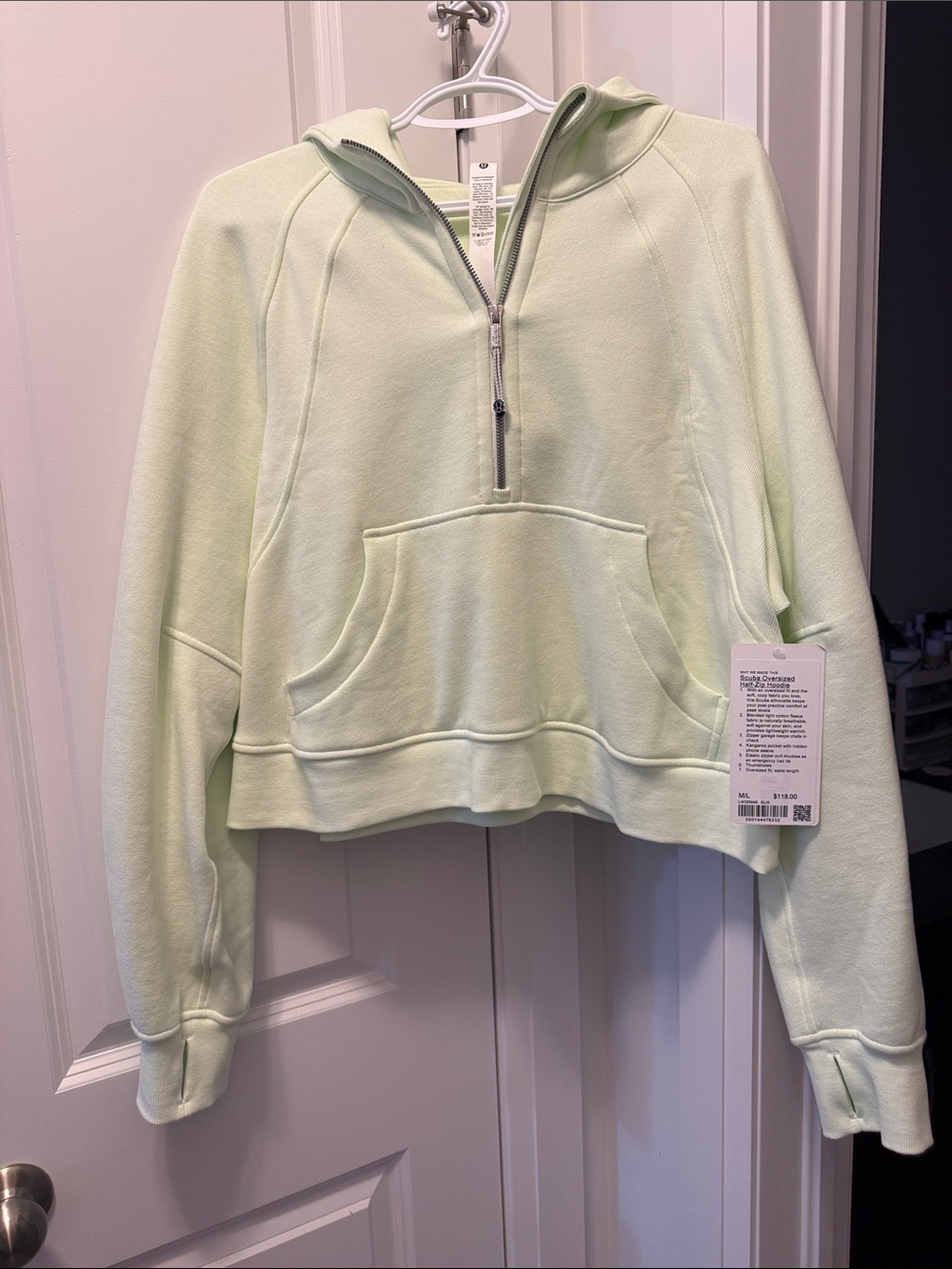 lululemon athletica Light Mint Half-Zip Cropped Hoodie
